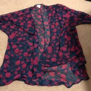 Lularoe Lindsay M navy pink floral